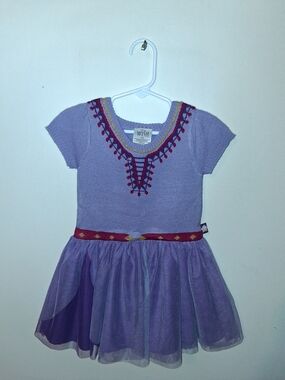 Wish Purple Knit & Tulle Dress with Red Accents